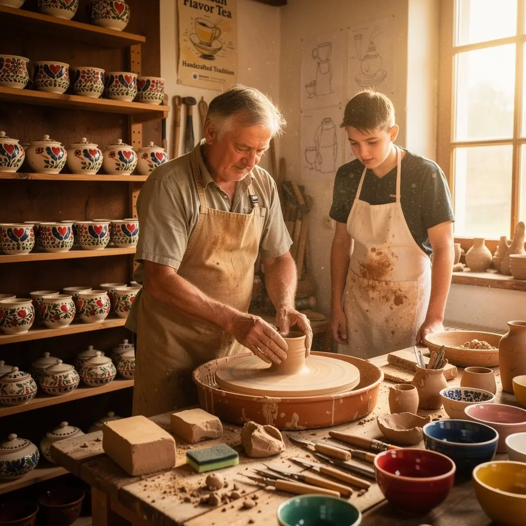 Pohľad na čajovú plantáž v Slovenskej prírode za svitania