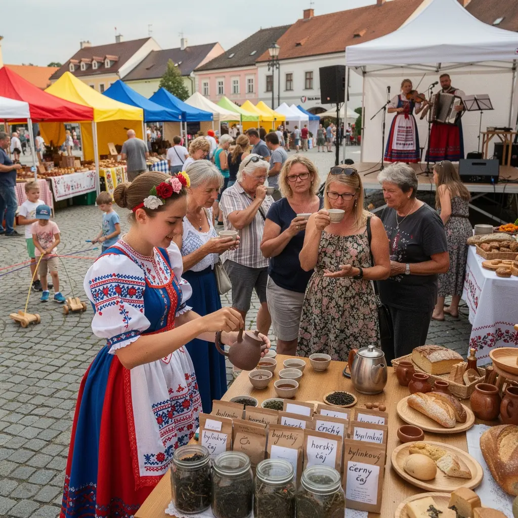 Záber na čajové lístky pri príprave tradičného slovenského nápoja
