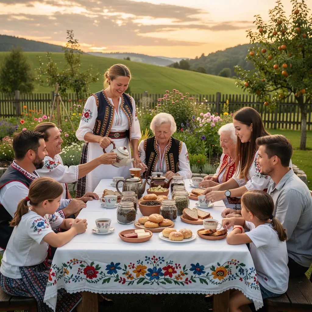 Prírodné ingrediencie na prípravu slovenského čaju rozložené na stole
