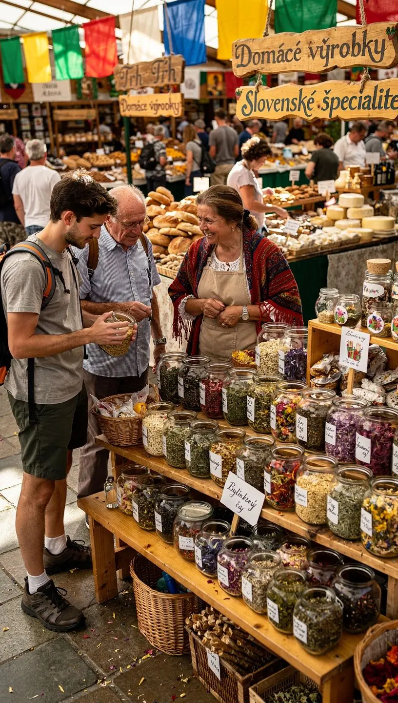 Záber na čajovú plantáž v malebnej slovenskej krajine.