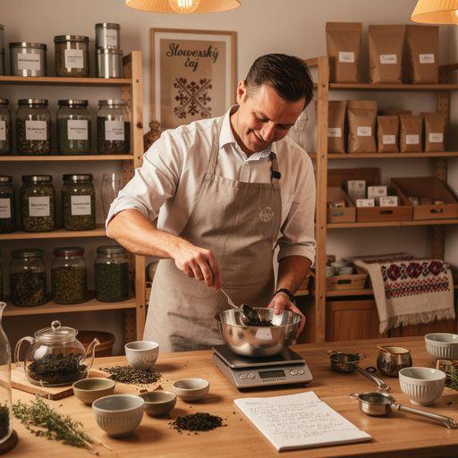 Pohár čaju s dymovým pozadím hôr a lesov Slovenska